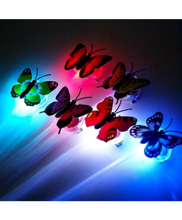 Led Fiber Optik Işıklı Kelebek Saç Klipsi 1 Adet