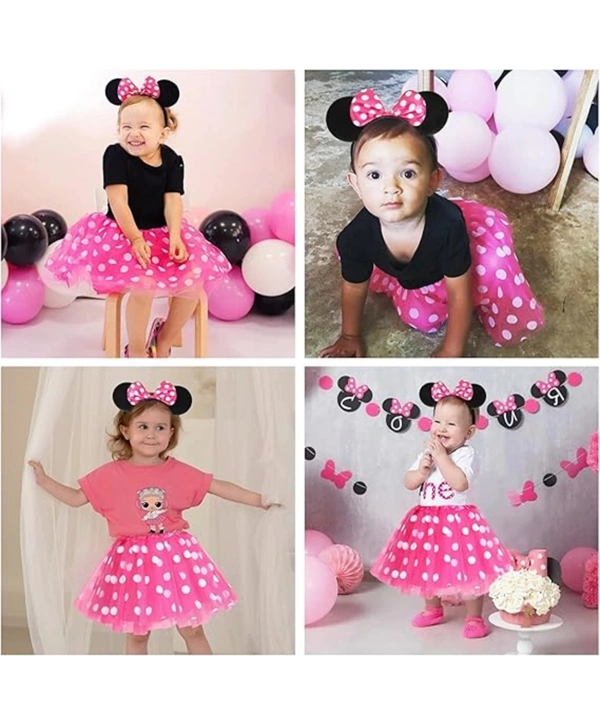 Pembe Fiyonklu Minnie Mouse Tacı Mini Kulak