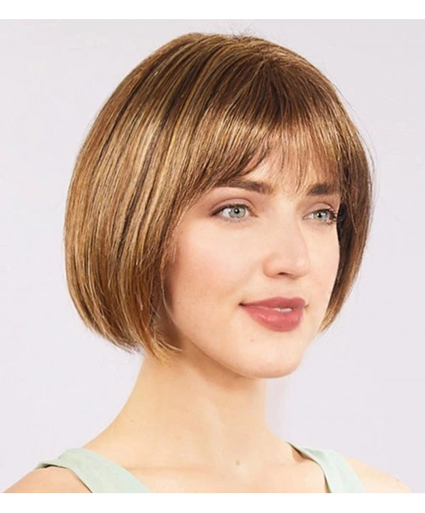 Açık Kahverengi Küt Parti Peruk Küt Saç