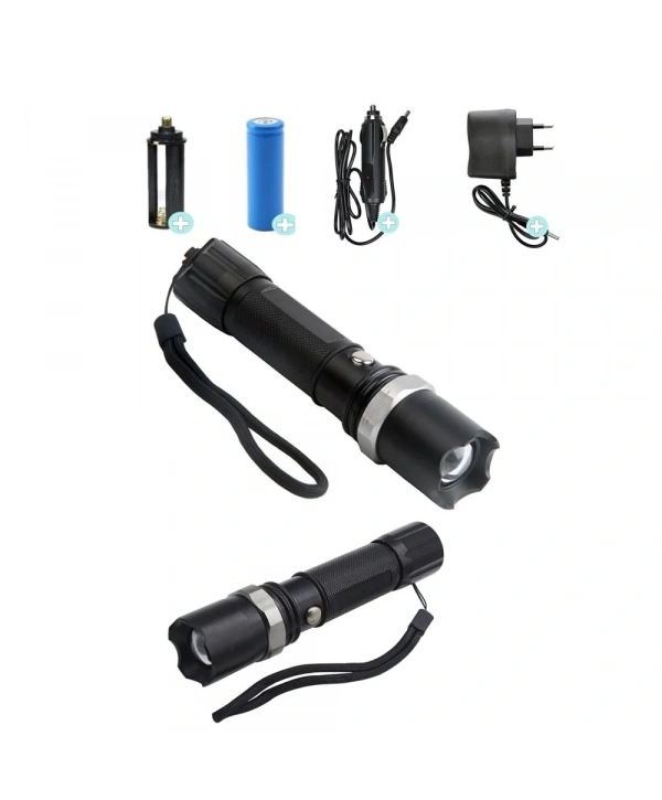 Swat Profesyonel Şarjlı El Feneri Ledli+flashlight+zoom Özellikli 6 Parça Full Set