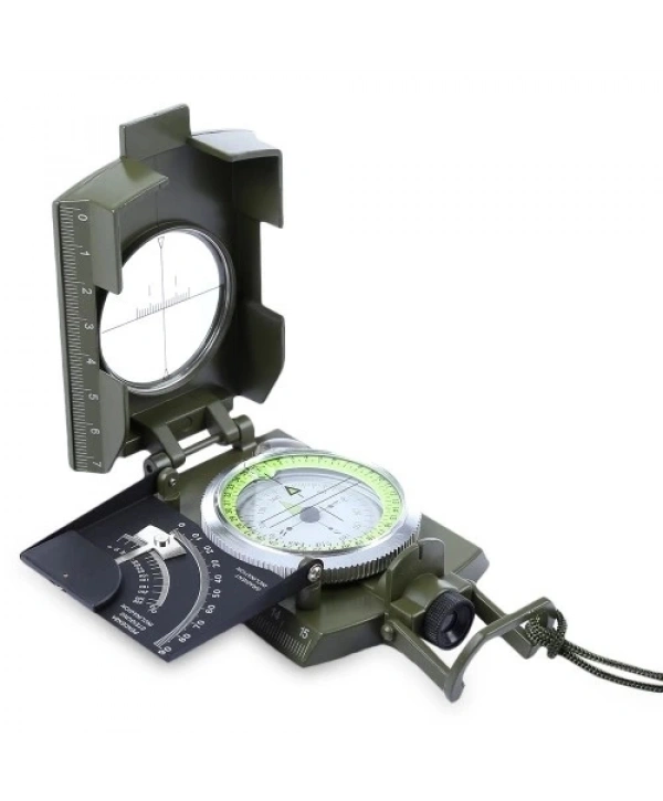 Prizmatik Suya Dayanıklı Işıltılı Pusula Ile Kılıfı Askeri Ordu Kamp Yürüyüş Seyahat Için Jeoloji Pusula