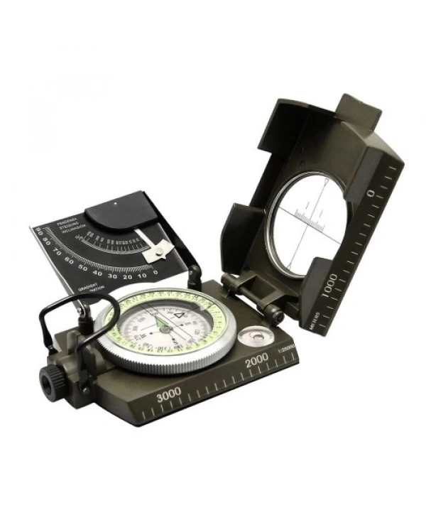 Prizmatik Suya Dayanıklı Işıltılı Pusula Ile Kılıfı Askeri Ordu Kamp Yürüyüş Seyahat Için Jeoloji Pusula