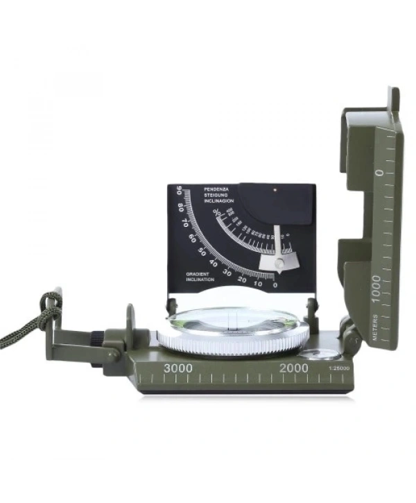 Prizmatik Suya Dayanıklı Işıltılı Pusula Ile Kılıfı Askeri Ordu Kamp Yürüyüş Seyahat Için Jeoloji Pusula