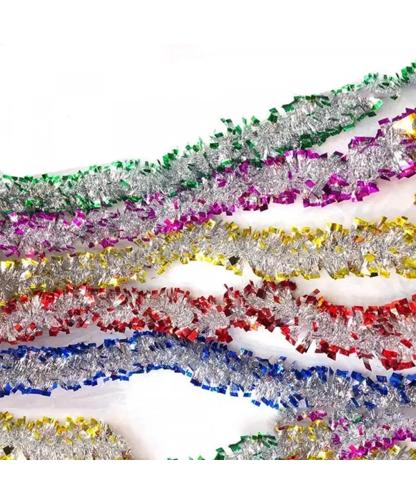 Mavi Gümüş Renk 4 Cm Genişlik Garland Çift Renk Sim Süs 180 Cm