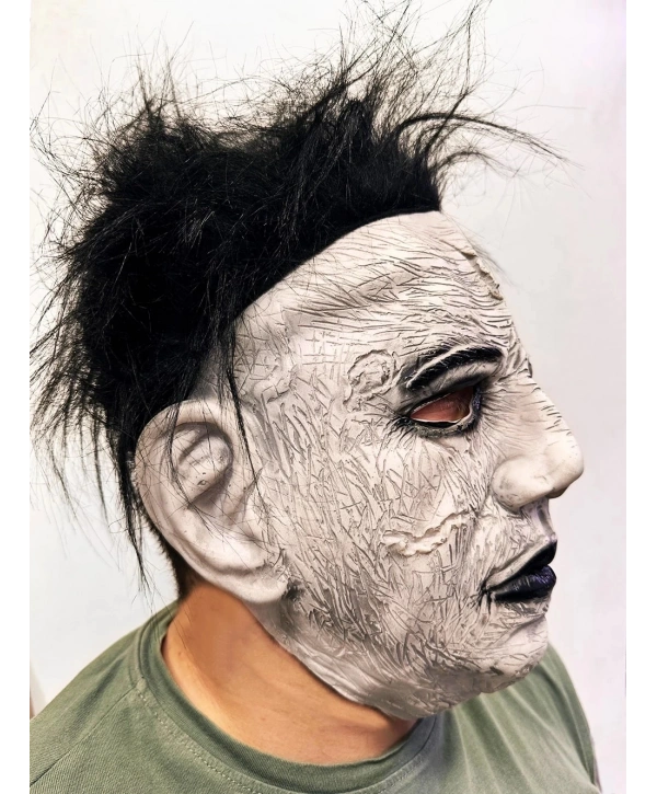 Siyah Saçlı Michael Myers Lateks Yüze Tam Yapışan Et Maske Korku Maskesi
