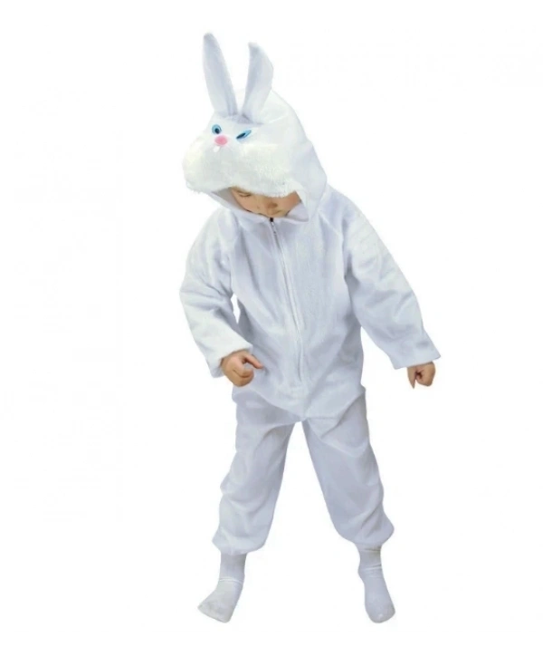 Çocuk Tavşan Kostümü Beyaz Renk 2-3 Yaş 80 Cm