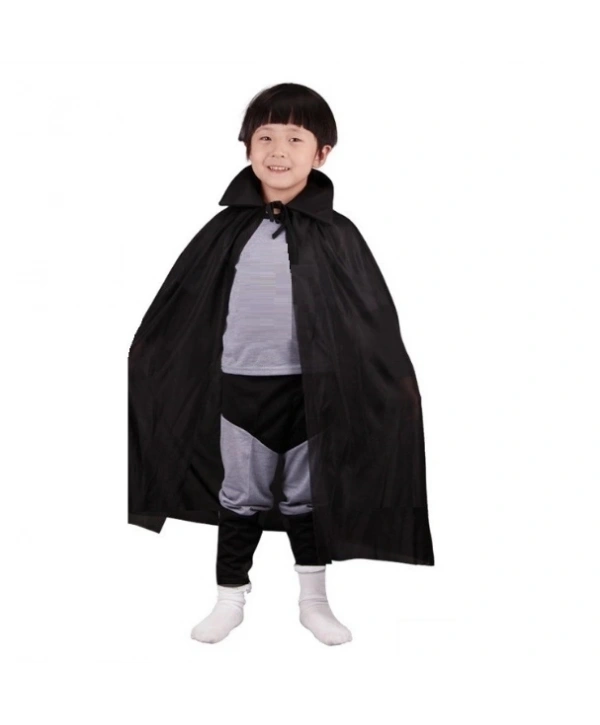 Siyah Renk Yakalı Çocuk Pelerin 90 Cm