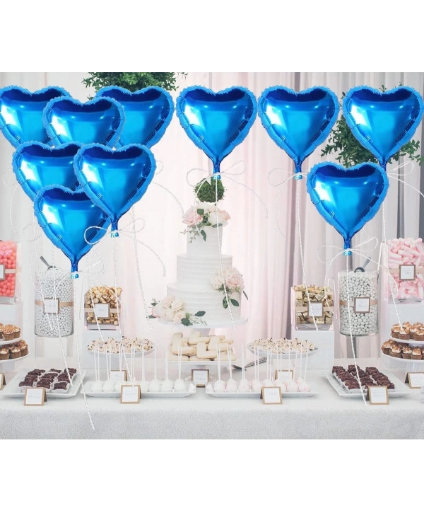 Metalize Parlak Mavi Kalp Şekilli Uçan Balon Folyo 18 İnç 45 Cm 25 Adet