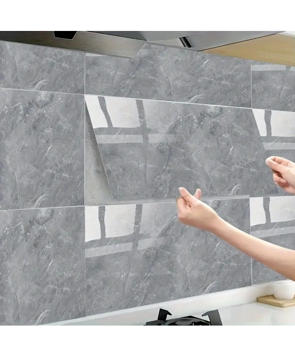 Gri Mermer Desenli Alüminyum Plastik Duvar Sticker