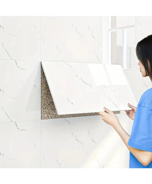 Beyaz Mermer Desenli Alüminyum Plastik Duvar Sticker