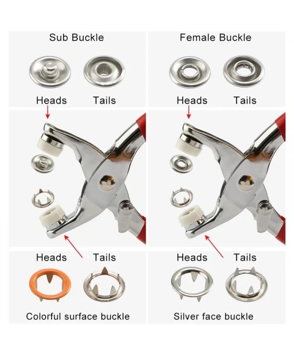 Metal Çıtçıtlı Düğme Pensesi Ve Düğmesi (25 Set)