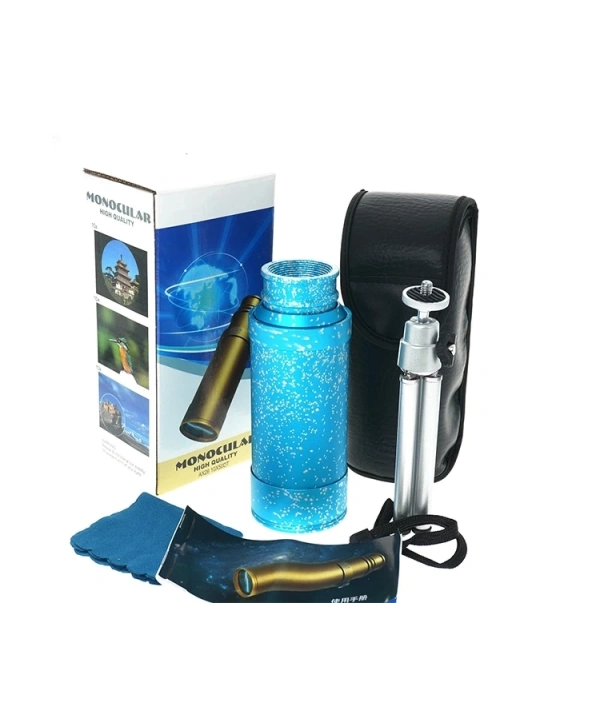 50x50 Panda Metal Gövde Tek Gözle Büyük Mercek Korsan Dürbün Mavi