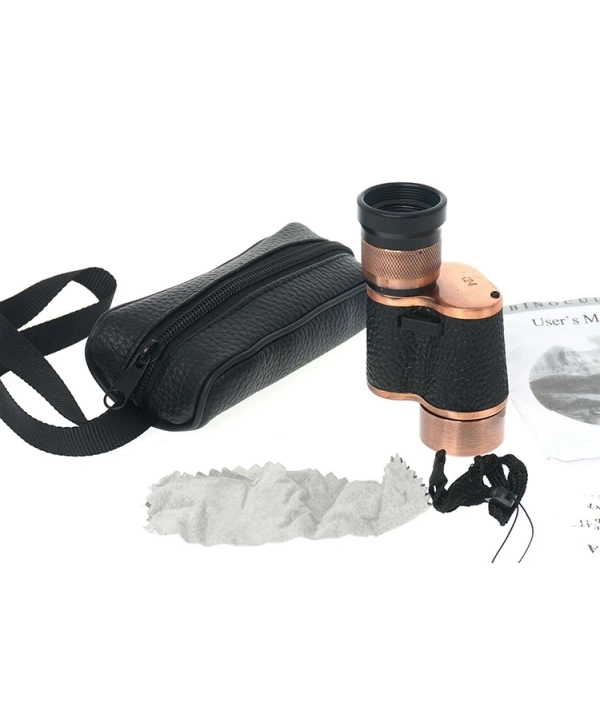 6x24  Baıgısh, Askeri Tarzi Pirinç Ve Deri Kaplamalı, Deri Çantalı Monocular Dürbün Princ