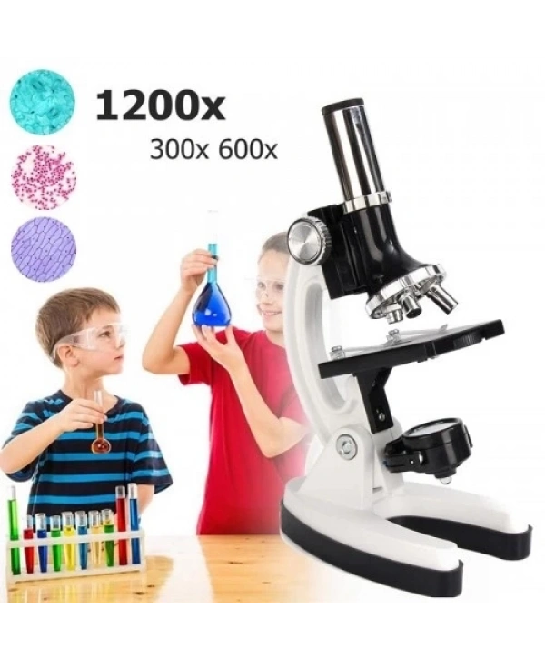 Mikroskop Taşınabilir Set 28 Parça Eğitim Mikroskop Kiti 300x 600x Ve 1200x Çocuklara