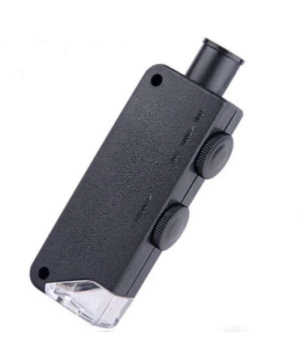 Mini 60x 100x Zoom Lens Odak Takı Led Cep Mikroskop Büyüteç