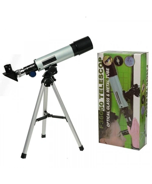 50x360 Mini Teleskop Kara Uzay Teleskobu Aliminyum Gövde Tripodlu
