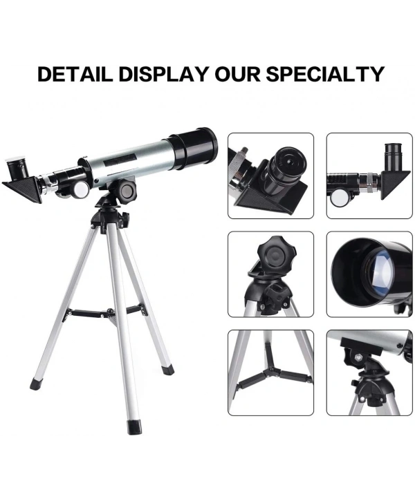50x360 Mini Teleskop Kara Uzay Teleskobu Aliminyum Gövde Tripodlu