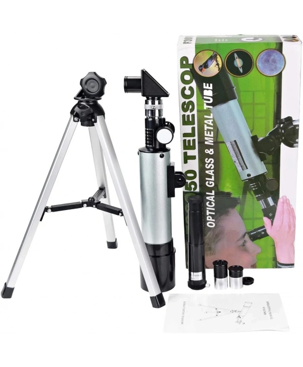 50x360 Mini Teleskop Kara Uzay Teleskobu Aliminyum Gövde Tripodlu