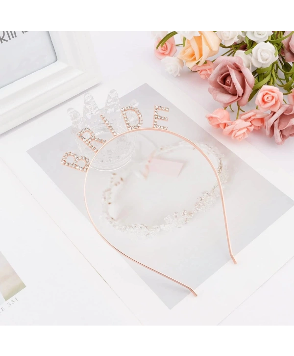 Rose Gold Renk Bekarlığa Veda Kristal Taş Bride Tacı İthal 16x10 Cm