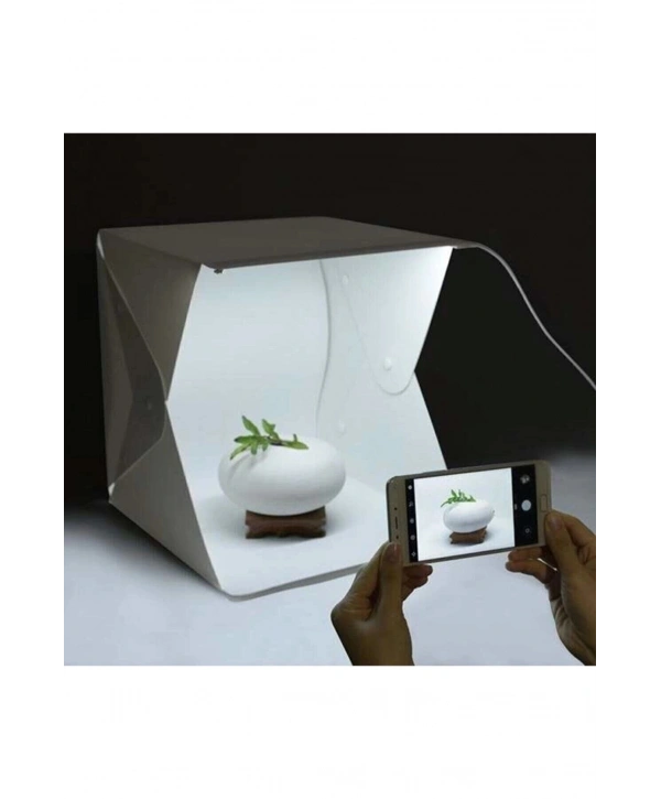 20 X 20 Cm Profesyonel Stüdyo Led Işıklı Çift Sıra Ürün Fotoğraf Çekim Çadırı