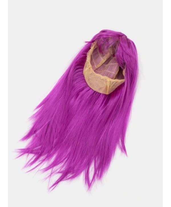 Fuşya Renk Düz Kesim Uzun Parti Peruğu Takma Saç