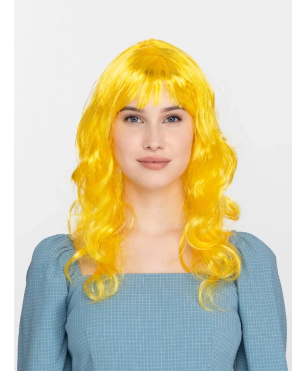 Sarı Renk Uzun Dalgalı Parti Peruğu