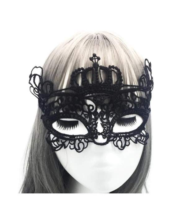 Siyah Renk Dantel Kesim Dantel İşlemeli Balo Parti Maskesi 9 No