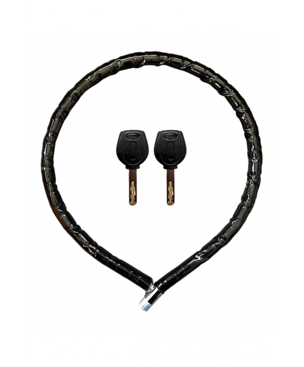 Yuma Ym-752 Motorsiklet Kilidi Anahtarlı Körüklü Siyah ( Boy : 120cm-çap : 22mm )