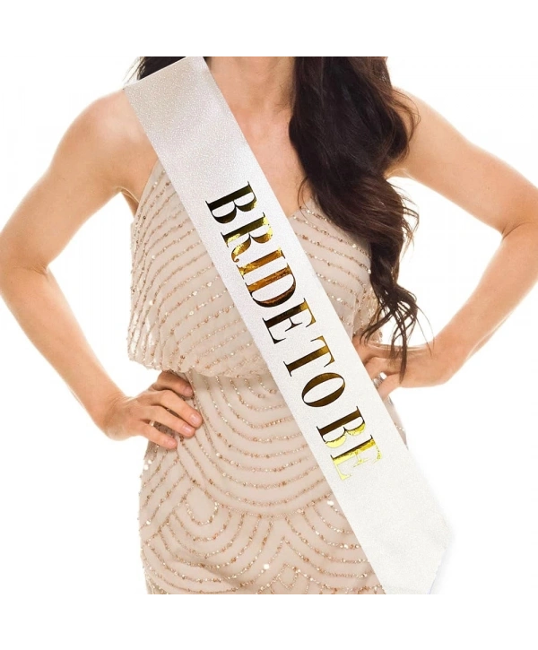 Beyaz Üzeri Altın Büyük Bride To Be Yazılı Simli Işıltılı Kuşak Kemer 10 Cm Genişlik