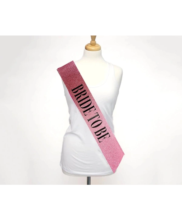 Pembe Üzeri Siyah Büyük Bride To Be Yazılı Simli Işıltılı Kuşak Kemer 10 Cm Genişlik