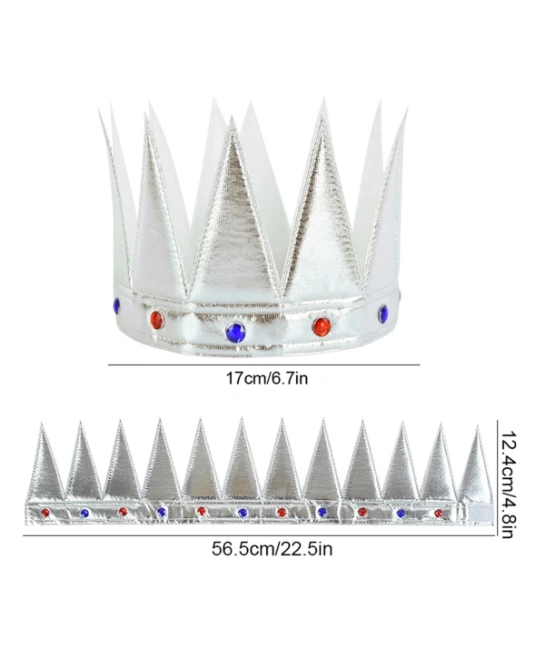 Gümüş Renk Eva Yumuşak Kral Kraliyet Tacı Yetişkin Çocuk Uyumlu 55 Cm