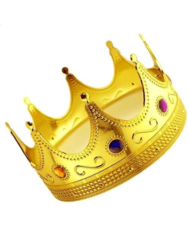 Altın Renk Yetişkin Çocuk Uyumlu Kral Tacı 60 Cm