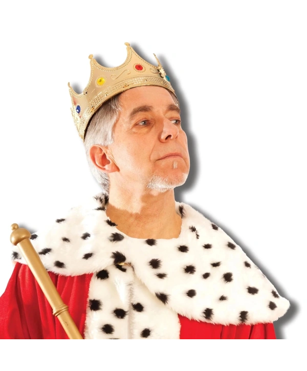 Altın Renk Yetişkin Çocuk Uyumlu Kral Tacı 60 Cm