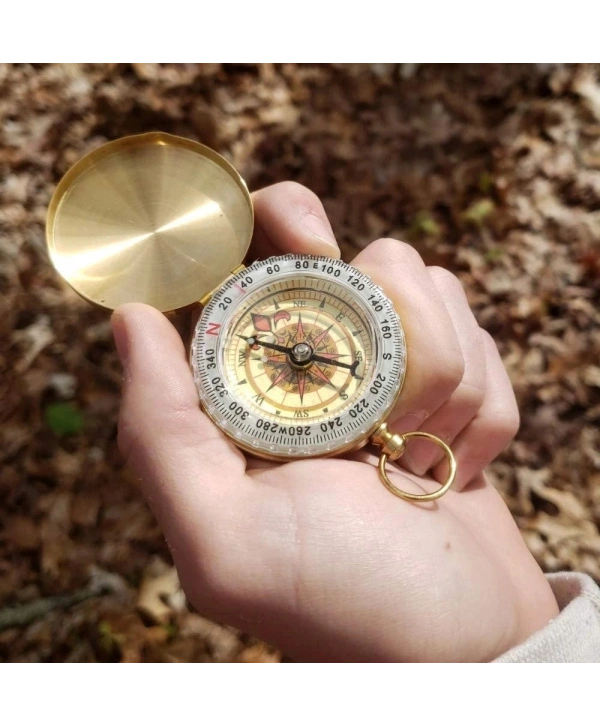 Yuvarlak Sarı Metal Kasa Su Geçirmez Fosforlu Dayanıklı Pusula G50