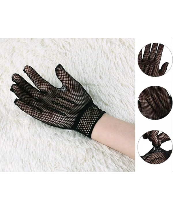 Siyah Renk Likralı File Eldiven Parmaklı Örgü Eldiven Yetişkin Boy