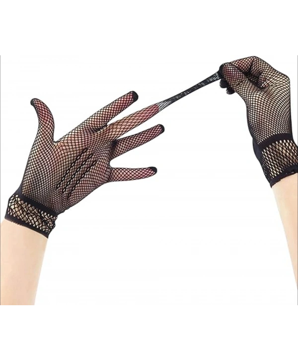 Siyah Renk Likralı File Eldiven Parmaklı Örgü Eldiven Yetişkin Boy