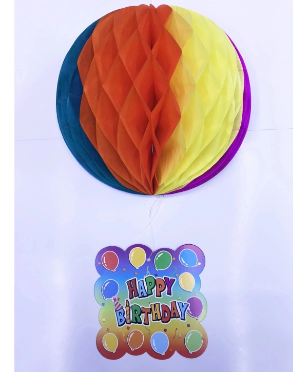 Kağıt Süs Happy Birthday Dekor 55 Cm-0748