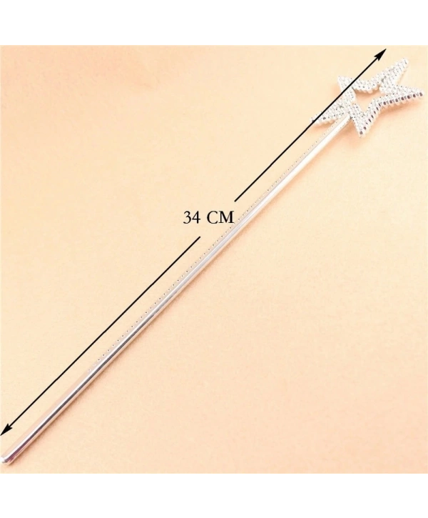 Yıldız Model Peri Asası Melek Asası Prenses Asası Metalize Gümüş Renk