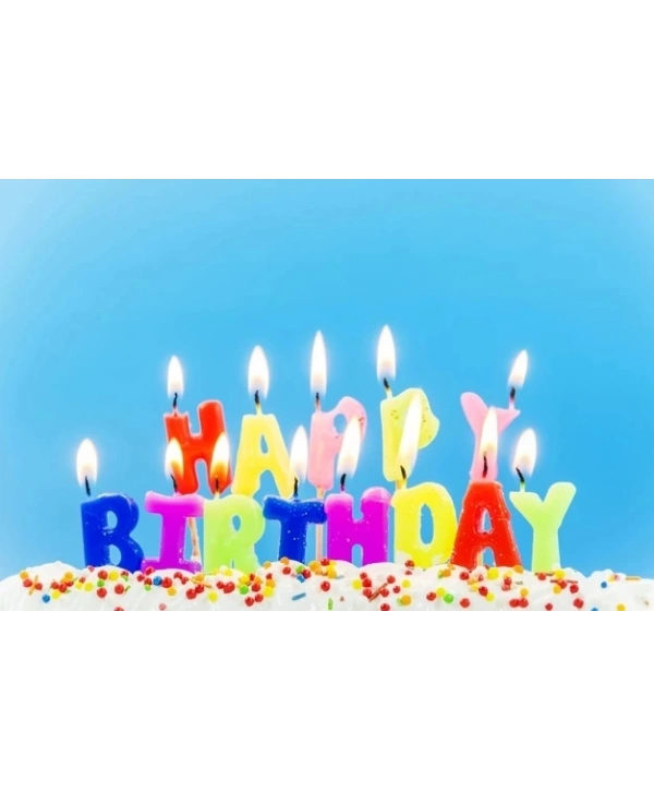 Rengarenk Happy Birthday Yazılabilen Doğum Günü Mumu