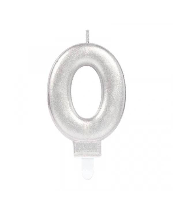 0 Rakam Mum Gümüş Renk