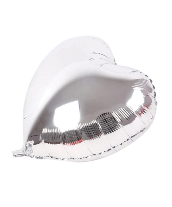 Kalp Balon Folyo Gümüş 45 Cm 18 İnç