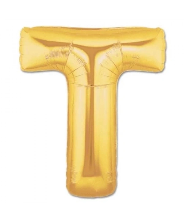 T Harf Folyo Balon Altın Renk  40 İnç