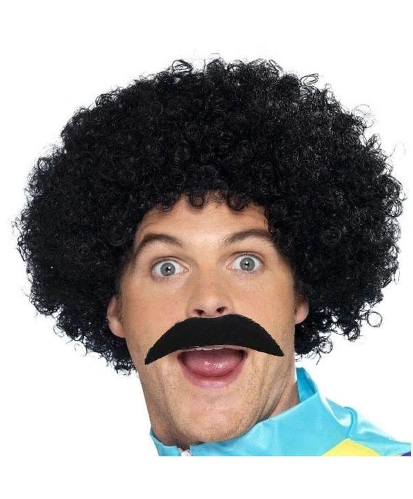 Siyah Scouser Erkek Kısa Peruk 120 Gr Ve Bıyık Seti