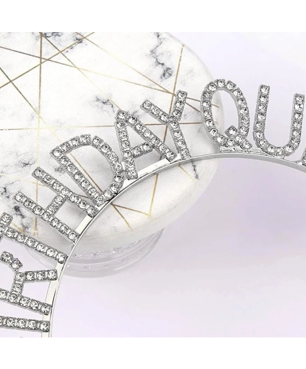Gümüş Renk Kristal Taşlı Parlak Birthday Queen Yazılı Kraliçe Taç 16x17 Cm