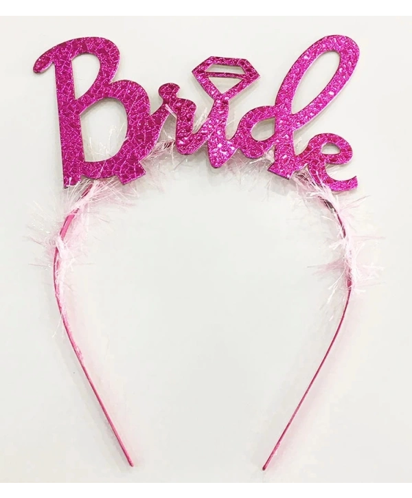 Fuşya Renk Bekarlığa Veda İtalik Yazı Alyanslı Bride Taç