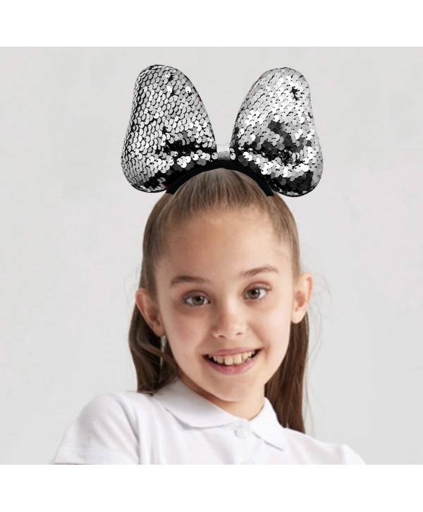 Renk Değiştiren Pullu Payetli Fiyonk Parti Tacı Pembe Gümüş Renk 20x16 Cm