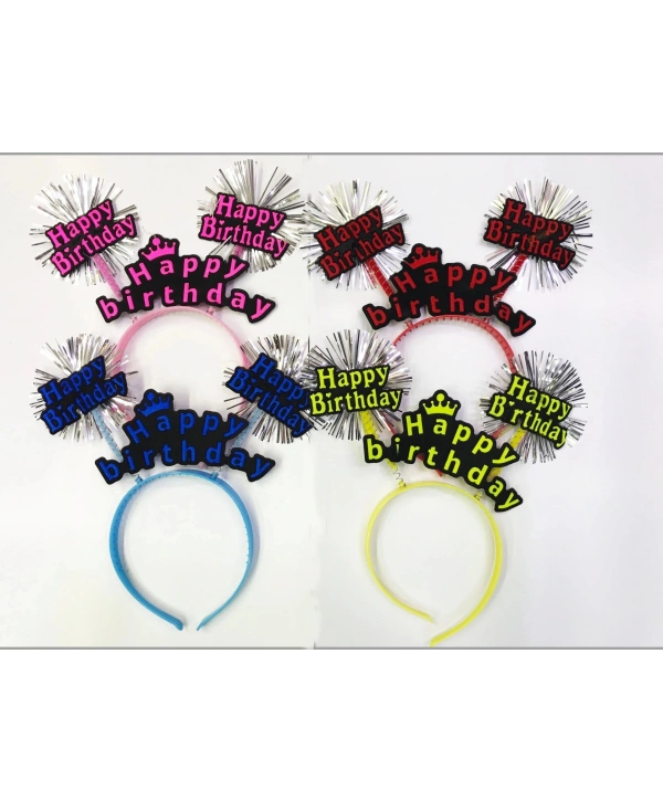 Happy Birthday Neon Renk Doğum Günü Tacı 12 Adet