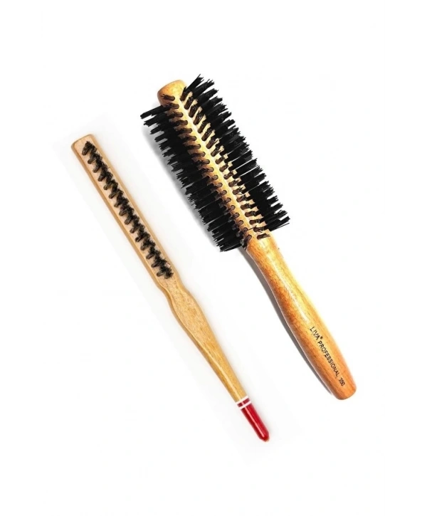 Liva 540& 690 Profesyonel Yanmaz Set Topuz Saç Fırçası-2li