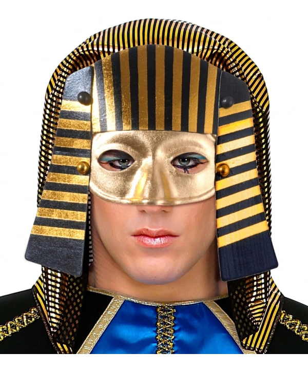 Mısırlı Maskesi Lastik Aparatlı Firavun Maskesi 21x23 Cm