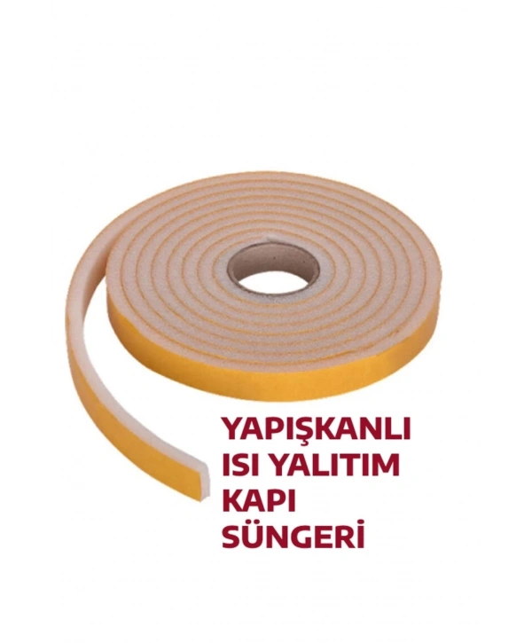 5 Adet 3 Metre Yapışkanlı Kapı Bandı Isı Yalıtım Süngeri